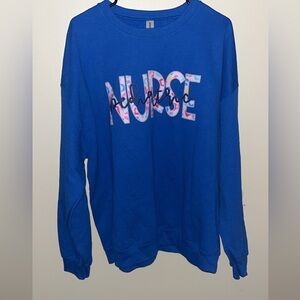 Women’s XL blue crewneck long sleeve sweatshirt pediatric nurse nursing